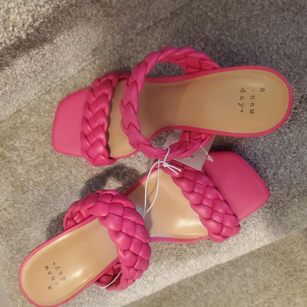 A New Day Pink Braided Sandals